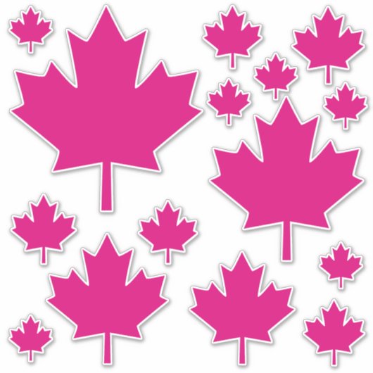 Canada Fuchsia Schets Stijlvol esdoornblad Sticker (Voorkant)