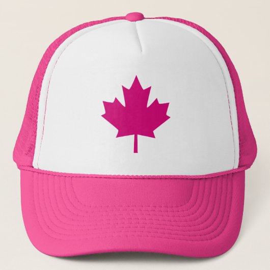 Canada Fuchsia Schets Stijlvol esdoornblad Trucker Pet (Voorkant)