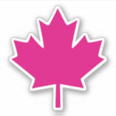 Canada Fuchsia Schets Stijlvolle Esdoornblad Sticker (Voorkant)