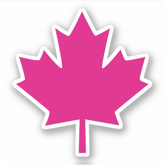 Canada Fuchsia Schets Stijlvolle Esdoornblad Sticker (Voorkant)