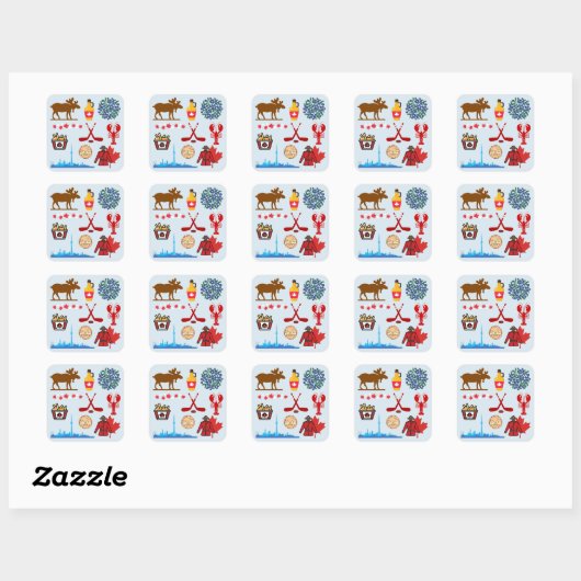 Canada Fun Vierkante Sticker (Vel)