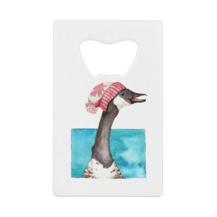 Canada Gans in een Toque Creditkaart Flessenopener