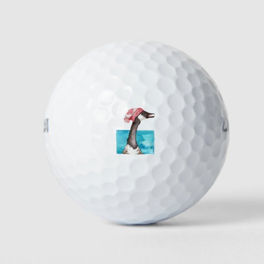 Canada Gans in een Toque Golfballen (Voorkant)
