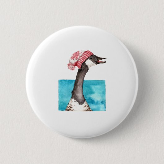 Canada Gans in een Toque Ronde Button 5,7 Cm (Voorkant)