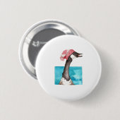 Canada Gans in een Toque Ronde Button 5,7 Cm (Voorkant /achterkant)