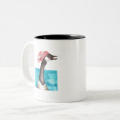 Canada Gans in een Toque Tweekleurige Koffiemok (Voorkant links)