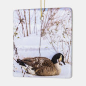 Canada-gans in sneeuwornament keramisch ornament (Links)