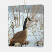 Canada-gans in sneeuwornament keramisch ornament (Links)