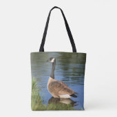 Canada-gans in water olieverfschilderij tote bag (Achterkant)