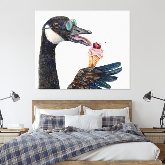 Canada Gans met Ice Cream Canvas Afdruk (Insitu (Slaapkamer))