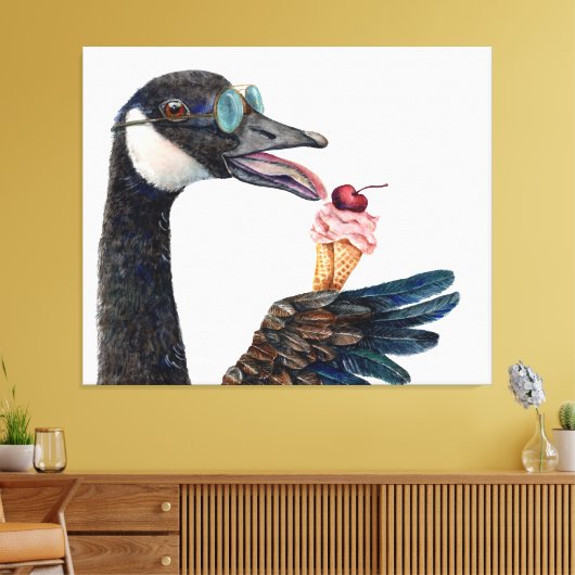 Canada Gans met Ice Cream Canvas Afdruk (Insitu (Woonkamer))