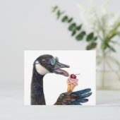 Canada Gans met Ijs Briefkaart (Staand voorkant)