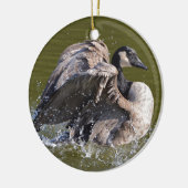 Canada gans met standvastigheid keramisch ornament (Links)