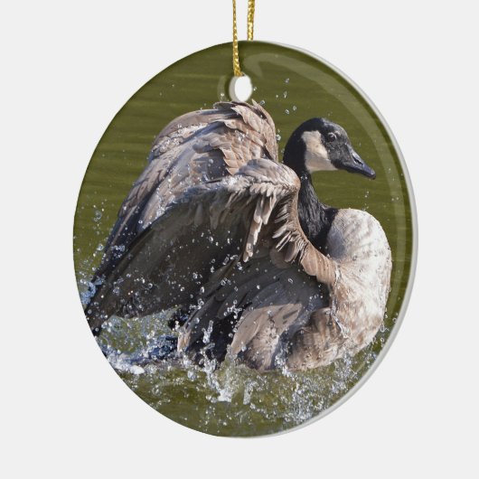 Canada gans met standvastigheid keramisch ornament (Links)