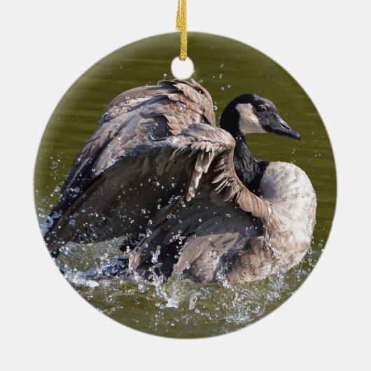 Canada gans met standvastigheid keramisch ornament (Achterkant)