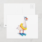 Canada gans norkelen in vetpers en zwembad briefkaart (Voorkant / Achterkant)