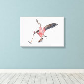 Canada Gans Spelen Hockey Canvas Afdruk (Insitu (Houten vloer))