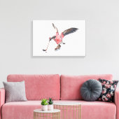 Canada Gans Spelen Hockey Canvas Afdruk (Insitu (Woonkamer))