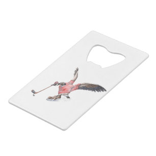 Canada Gans Spelen Hockey Creditkaart Flessenopener