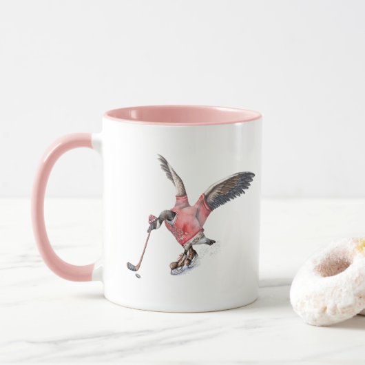 Canada Gans Spelen Hockey Mok (Met donut)