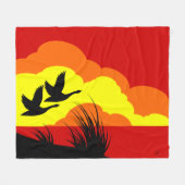 canada ganzen in zonsondergang fleece deken (Voorkant (Horizontaal))