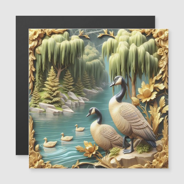 Canada Ganzen te midden van de Huilende Wilgen (Voorkant / Achterkant)
