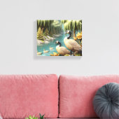 Canada Ganzen te midden van de Huilende Wilgen 10x Canvas Afdruk (Insitu (Woonkamer))