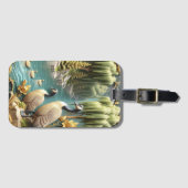 Canada Ganzen te midden van de Huilende Wilgen 16x Bagagelabel (Voorkant (horizontaal))