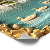 Canada Ganzen te midden van de Huilende Wilgen 16x Poster (Hoek)