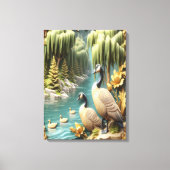 Canada Ganzen te midden van de Huilende Wilgen 18x Canvas Afdruk (Voorkant)