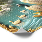 Canada Ganzen Te midden van de Huilende Wilgen 8x1 Poster (Hoek)