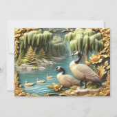 Canada Ganzen te midden van de Huilende Wilgen Bedankkaart (Voorkant)