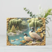 Canada Ganzen te midden van de Huilende Wilgen Bedankkaart (Staand voorkant)