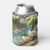 Canada Ganzen te midden van de Huilende Wilgen Blikjeskoeler (Blikje Voorkant)