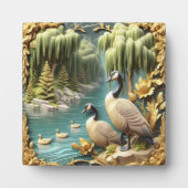 Canada Ganzen te midden van de Huilende Wilgen Fotoplaat (Voorkant)