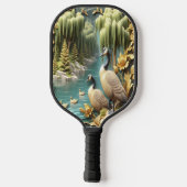 Canada Ganzen te midden van de Huilende Wilgen Pickleball Paddle (Achterkant)