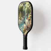 Canada Ganzen te midden van de Huilende Wilgen Pickleball Paddle (Links)