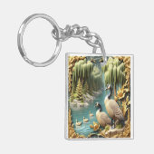 Canada Ganzen te midden van de Huilende Wilgen Sleutelhanger (Voorkant Links)