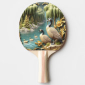 Canada Ganzen te midden van de Huilende Wilgen Tafeltennisbatje (Voorkant)