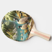 Canada Ganzen te midden van de Huilende Wilgen Tafeltennisbatje (Zijkant)