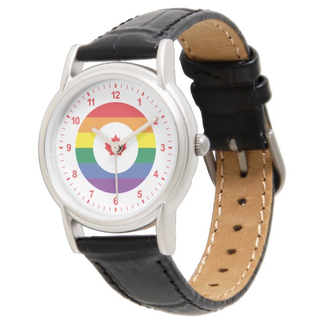 Canada Gay Pride Horloge (Gekanteld)