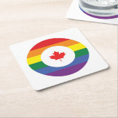 Canada Gay Pride Kartonnen Onderzetters (Schuin)
