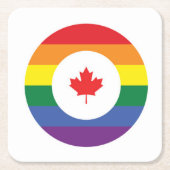 Canada Gay Pride Kartonnen Onderzetters (Voorkant)