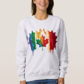 Canada Gay Pride Rainbow Flag Maple Leaf LGTBQ Trui (Voorkant)
