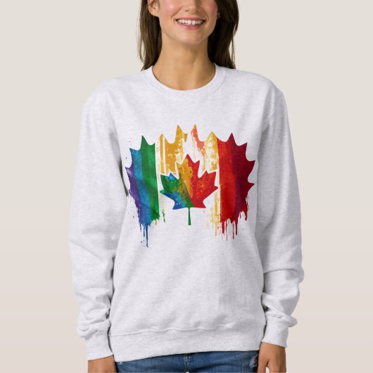 Canada Gay Pride Rainbow Flag Maple Leaf LGTBQ Trui (Voorkant)