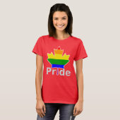 Canada Gay Pride Rainbow Flag Maple Leaf T-shirt (Voorkant volledig)