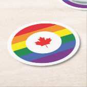 Canada Gay Pride Ronde Kartonnen Onderzetter (Gebogen)