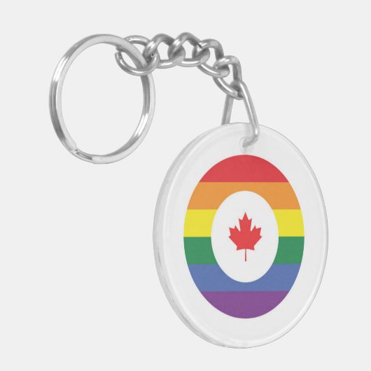 Canada Gay Pride Sleutelhanger (Voorkant Links)