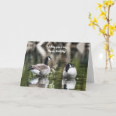 Canada Geese Birthday Kaart (Gele Bloem)