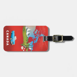 Canada geïllustreerde reisprent. bagagelabel
